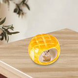 Ceramic Hamster Hut Cooling Small Pet Ceramic House Dwarf Hamster Small Rodents Hideout Habitat Cool Down In Yellow Bread Shape