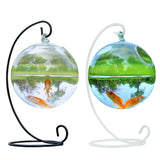 Fish Bowl,Transparent Spherical Glass Handmade Fish  Round Shape Hanging Glass Aquarium Fish Bowl Clear Plant Terrarium Gift