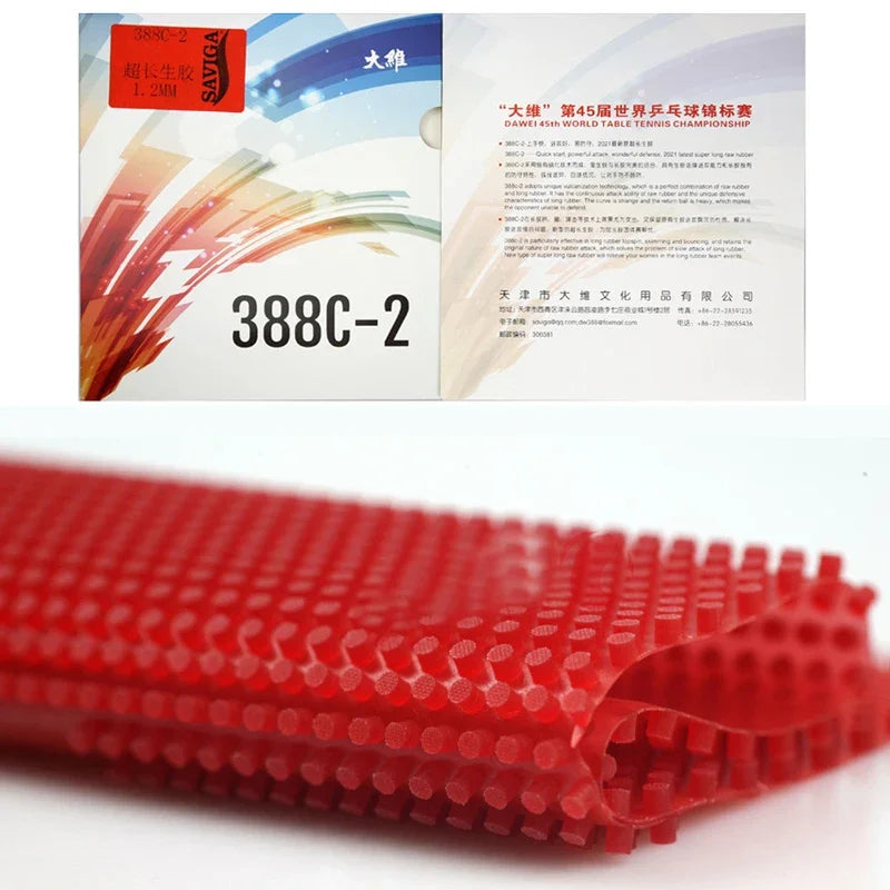 Fast Attack OX Table Tennis Rubber Non-Curing Long Pimples Ping Pong Rubber without Sponge SAVIGA Super Block Dawei 388C-2