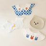 3Pcs Set INS Korean Style Baby Cotton Bibs Cartoon Embroidery Burp Cloths Boys And Girls Care Saliva Towel Kids Accessories