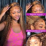 13x6 Hd Lace Highlight Wig Human Hair Wigs Glueless Curly Colored Honey Blonde 360 Front Water Wave 13x4 Deep Wave Frontal Wig