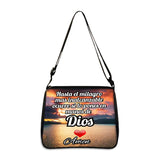 Christian Gift Bible Verse in Spanish Crossbody Bag Con Dios Todo Es Posible Messenger Bags Shoulder Bag Casual Handbag