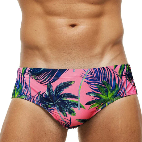 Datifer 2024 Summer Mens Shorts Removable Pad Fashion Print Swim Briefs Low Sexy Bikini Surfing Gym Beach Men Swimsuit Multicolo