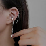 1PC Korea Luxury Long Tassel Single Clip Earrings Woman Fashion Jewelry Non Piercing Fake Cartilage Ear Cuffs For Women Girl New