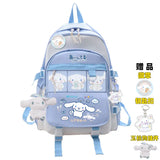 Anime Sanrio Plush Toy Cinnamoroll Backpack Children Girl Boy Black Blue Schoolbag Kawaii Student School Bag Computer Large Gift