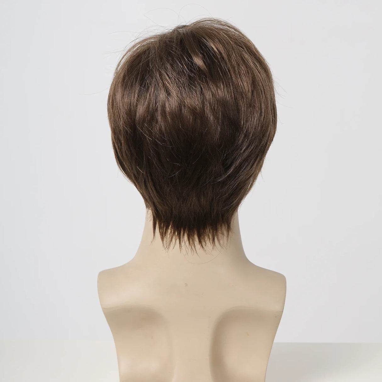 Bob Pixie Cut Wig for Men Light Brown Short Straight Synthetic Layered Wig with Bangs Natural Looking Hair for Cosplay Daily