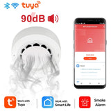 Tuya Smart WiFi Smoke Detector Wireless Independent Smoke Alarm Home Security Sensor Fire Protection Device 90dB Sound Alarm