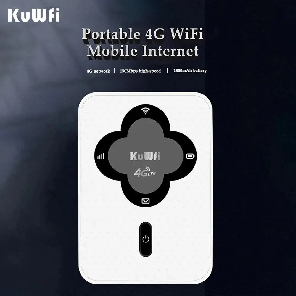 KuWFi 4G LTE Mobile Router 150Mbps Portable Pocket Wifi Hotspot Mini Wireless Router With Sim Card Slot Support 10 Users