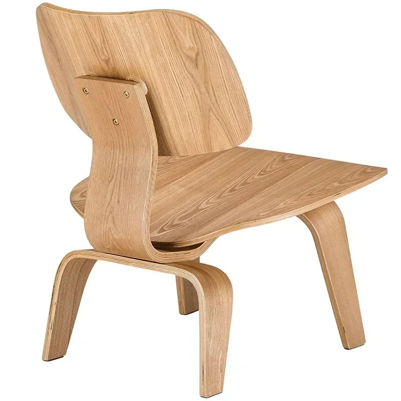 Molded Plywood Leisure Armchair Wood Legs Natural Living Room Century Wood Replica Accent Chair Furniture For Kitchen HY50CT