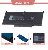 7000Mah 7480 7490 Battery F3YGT Laptop Battery for Dell Latitude 12 7000 7280 7290/13 7000 7380 7390 P29S002/14 7000 7480 7490