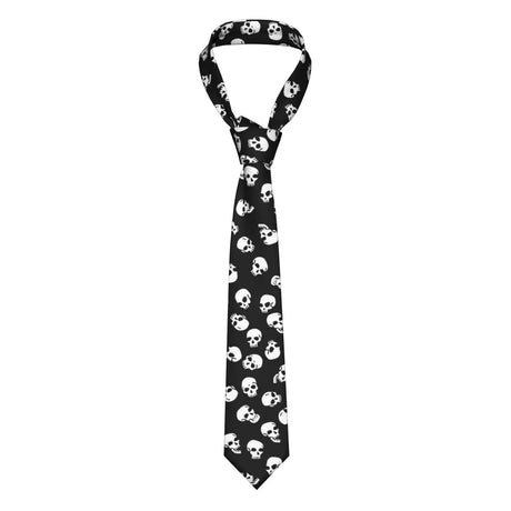 Mens Tie Classic Skinny Haloween Scary Skull Neckties Narrow Collar Slim Casual Tie Accessories Gift