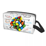 Math Rubik Rubix Cube Caps Cosmetic Bag Women Fashion Big Capacity Makeup Case Beauty Storage Toiletry Bags