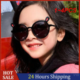 1~4PCS Kids Sunglasses Portable Colorful Fashion Summer Eyewear Sunglasses Eyeglasses Plastic Fashion Childrens Sun Glasses