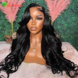 Ombre Ginger Brown Colored 13x6 HD Transparent Lace Frontal Wig Wave Pre-Plucked 12A Grade Lace Closure Human Hair Wig For Women