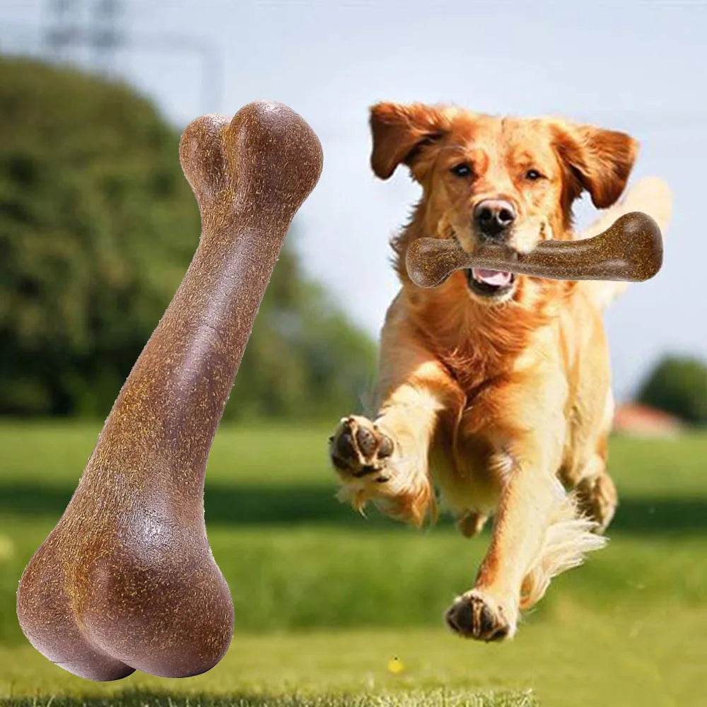 Dog Toy Natural Bamboo Dog Chew Toy Non-Toxic Interactive Dog Toy Nearly Indestructible Chewing Bone for Puppy Medium Large Dogs