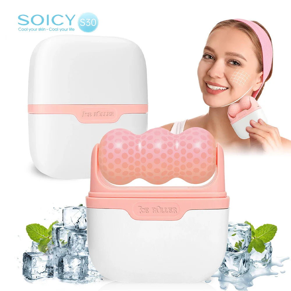 Soicy S30 2-in-1 Ice Roller Facial Massage For Skin Care Roller Puffiness Pain Relief Minor Injury Beauty Tools