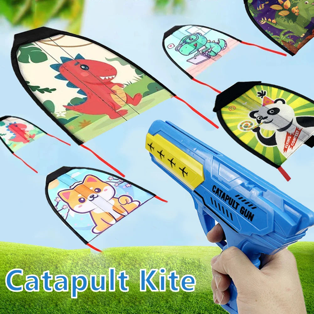 2023 Kids Slingshot Kite Windless Flight Rubber Band Catapult Toy  Launcher Outdoor Catapult Kite Toys for Boys Christmas Gift