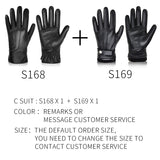 BISON DENIM Men Sheepskin Gloves Genuine Leather Thermal Warm Touchscreen Mittens Winter Ultralight Windproof Gloves For Driving