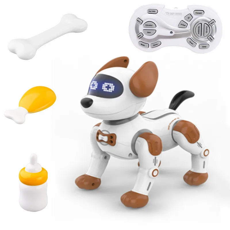 Funny RC Robot Electronic Dog Stunt Dog Voice Command Programmable Touch-sense Music Song Robot Dog Toys for Girls Children's