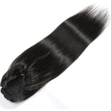 Straight Ponytail Extensions Human Hair Newmi  Natural Black Drawstring Ponytail Human Hair Extension for Women 100-130g/pc