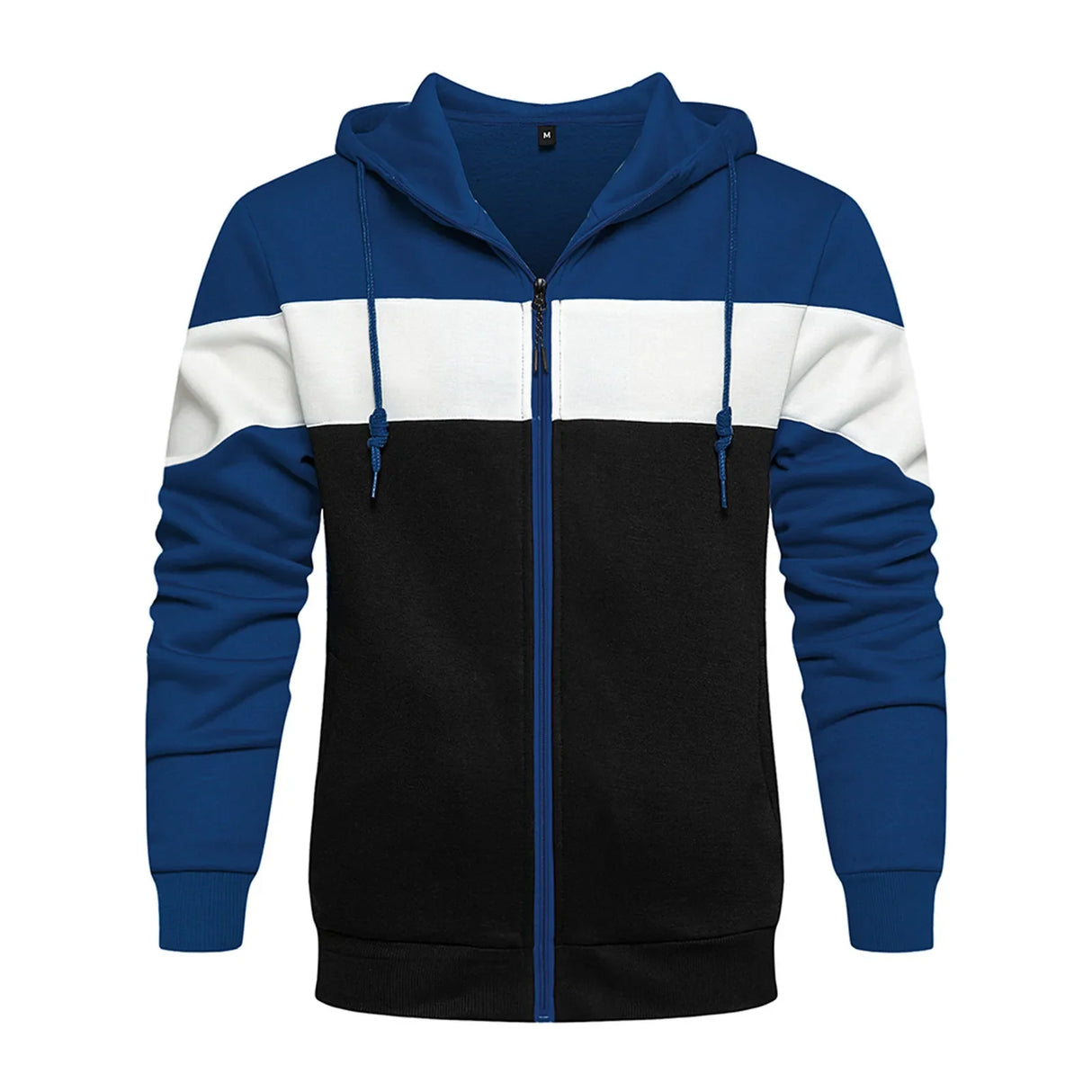 Fashion Mens Zip Up  Hoodies Sweatshirts Patchwork Jumper Pullover Male Casual Slim Fit Outwear Coat Jackets Warm Tracksuit