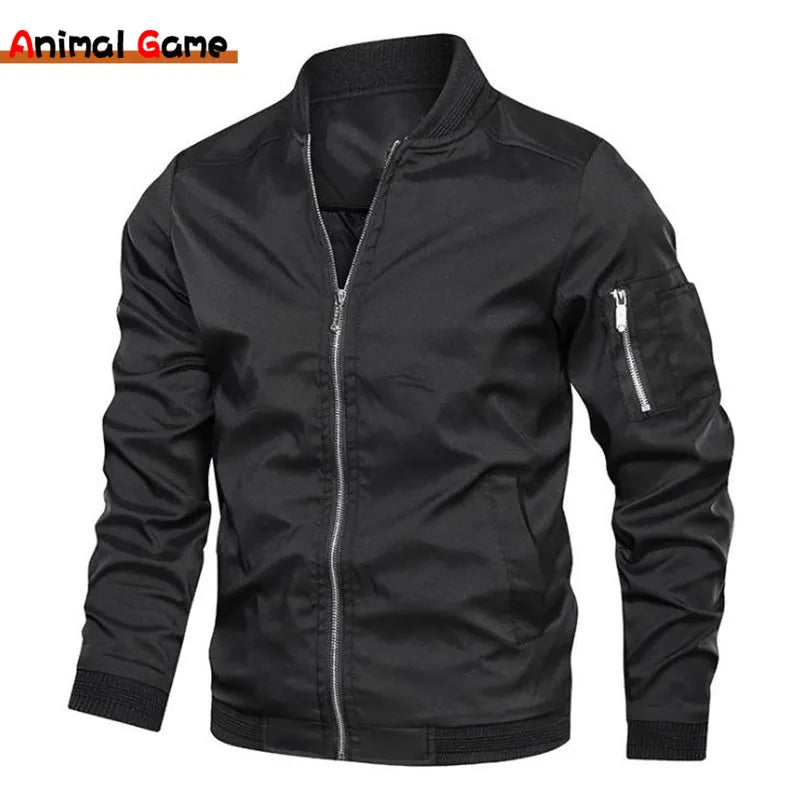 New Autumn Fashion Men Jacket Bomber Jackets Business Casual Streetwear Male Coats Simple Windbreaker British Style Coat