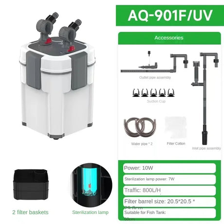 UV Lamp New Arrival white Color Aquarium External Canister Filter Equipments Fish Tank And Pond Aquariums Accessories Pump