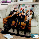 Stray Kids Blanket Soft Sofa Cover Kpop Singer Throw Blanket Fleece Blanket Lightweight Warm Bed Blankets for Bedroom Couch