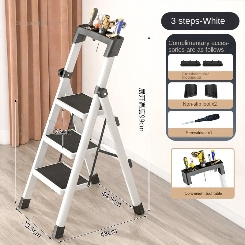 Folding Ladder Carbon Steel Protable Ladder Chair Strong Load-Bearing Kitchen Step Ladder Stool For Home Escada Step Ladders