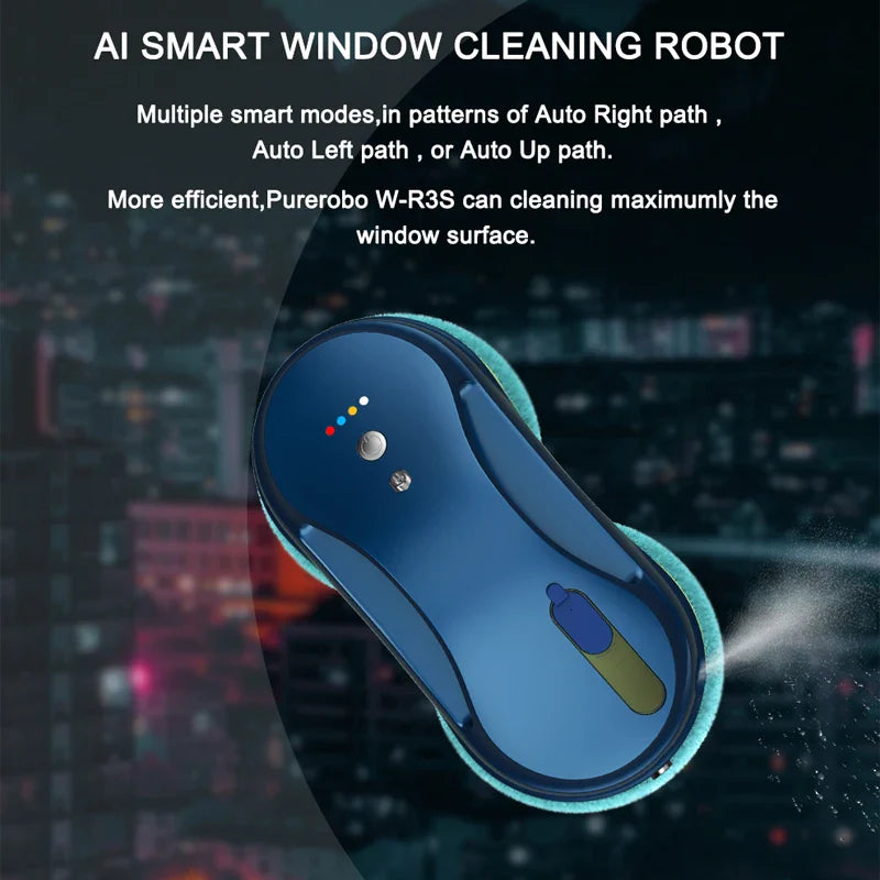 Purerobo W-R3S Robot Vacuum Cleaner Electric Window Cleaning Robot APP&Remote Control Smart Automatic Water Spray Anti-falling