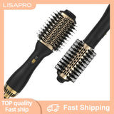 LISAPRO One-Step Hot Air Brush&Volumizer PLUS 2.0 Hair Dryer and Hair Styler New Black Golden Hair Curler Brush