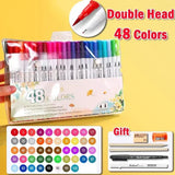 168 Color Marker Pen Set Manga Double-Headed Comic Highlighter Art Painting Drawing Sketch Graffiti Watercolor Stationery