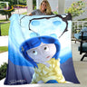 3D Cartoon Coraline Blanket,Flannel Blanket Throw Blanket,Children's Warm Blanket for Home Living Room Bedroom Beds Sofa Office