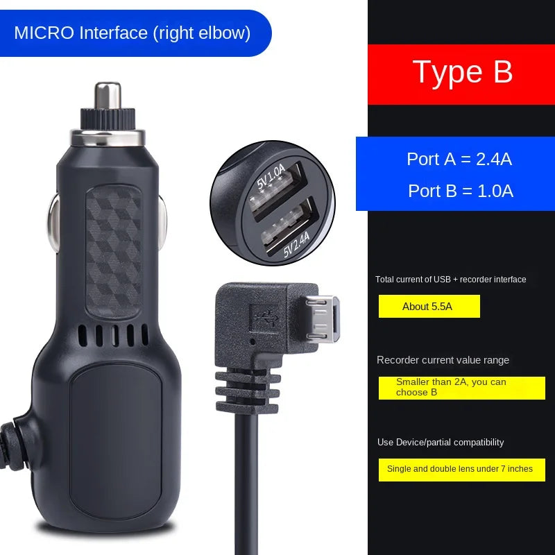 12v To 5v GPS Tracker Power Cord Plug Car Electrical Appliance Obd USB Diagnostic Tools Vehicle Charger Bend Connector And Cable