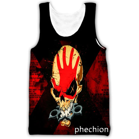 phechion Five Fingers Death Punch 3D Print Casual Tank Tops Undershirt Shirts Streetwear for Men/Women Fashion Vest A230