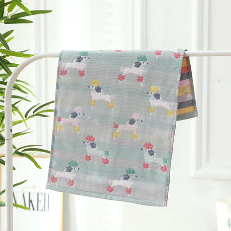 Three Layers Of Gauze Children's Towel Breathable Baby Cute Little Towel Soft Cotton Washcloth Handkerchief Absorbent Face Towel