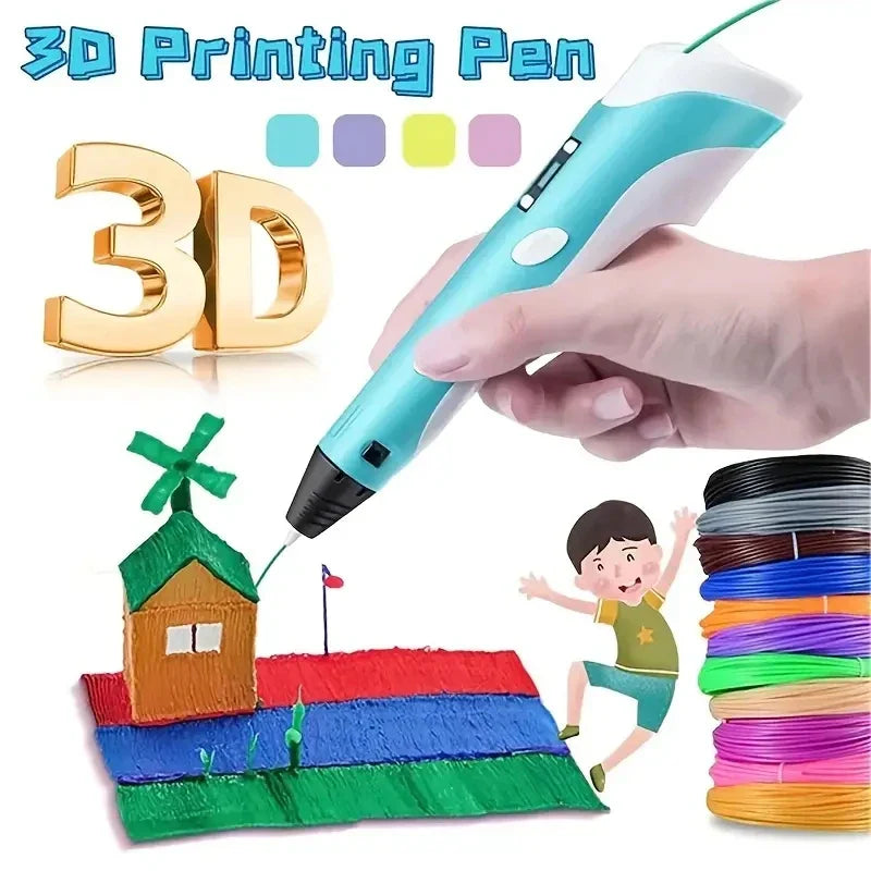 Innovative 3D Drawing Pen with LED Screen - Creative DIY Printing Tool for Kids with PLA Filament