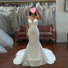 BONJOURY Classic 2023 Wedding Dresses Strapless Sweetheart For Women Mermaid Vestido De Noiva Satin Made To Order Bride Formal