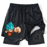 New Print Anime Shorts Men Women 2 in 1 Quick Dry Mesh Gym Shorts to Fitness Running Summer Black Performance Scanties