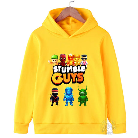 Kids Anime Stumble Guys Hooded Sweatshirts Long Sleeve Pullover Boys Girls Game Print Hoodies Stumble Guys Children Hoodie Tops