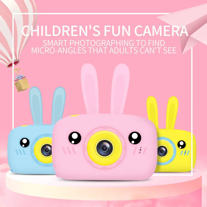 New Mini Cartoon Rabbit Camera 2 Inch HD Screen Educational Children Toys Portable Video Digital Camera SLR Camera For Kid Gifts