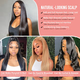 13x4 Lace Front Human Hair Wigs Brazilian Bone Straight Frontal Wig 13x6 HD Lace Frontal Human Hair Wigs For Women Preplucked