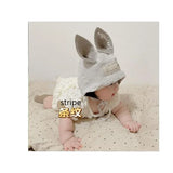 Baby Animal Ears Cute Fisherman Cap Breathable Linen Fetal Hat Kids Fun Squirrel Standing Ear Cotton Linen Sun Hat