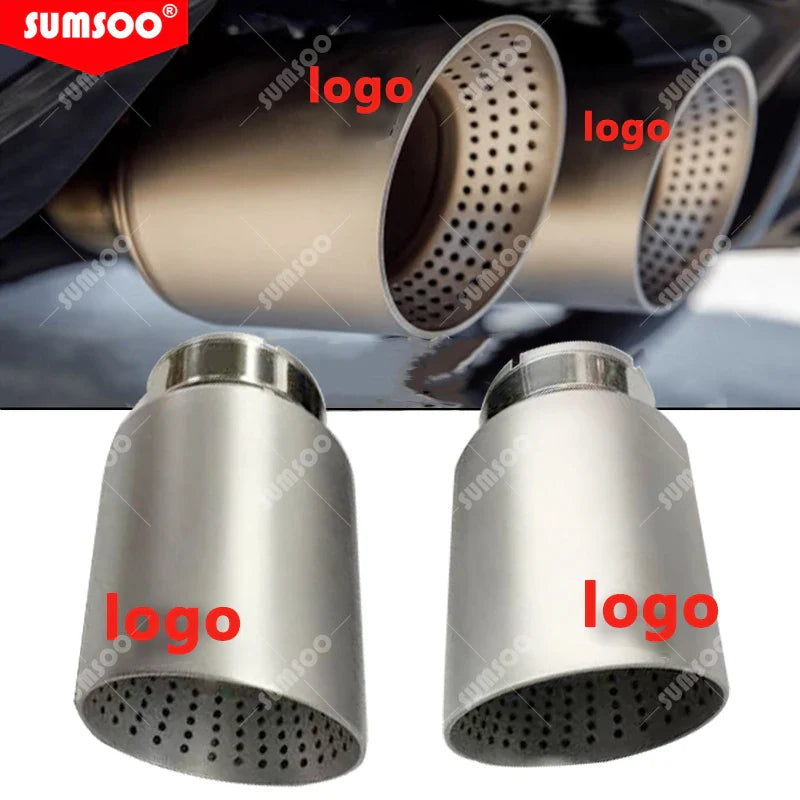 1 Pcs Matte Stainless Steel Car Muffler Tip Exhaust Tip System Pipe Universal Exhaust Tip 57MM 60MM 63mm GTI MK7 Golf7 Nozzle