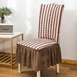 high quality Seersucker chair cover for dining room banquet chair slipcover stretch chair skirt elastic wedding chair decoration