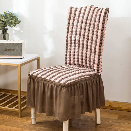 high quality Seersucker chair cover for dining room banquet chair slipcover stretch chair skirt elastic wedding chair decoration