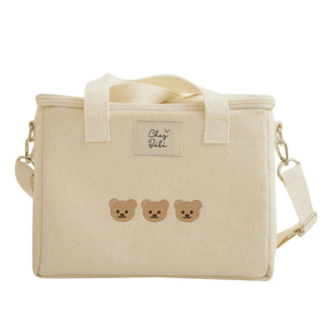 Multifunctional Mother Baby Bag Diaper Bags Waterproof Bear Embroidery Thermal Insulation Mommy Bag Fashion Food Storage Bags