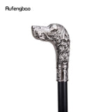 Sliver Loyal Dog Head Walking Stick with Hidden Plate Self Defense Fashion Cane Plate Cosplay Crosier Waking Stick 93cm