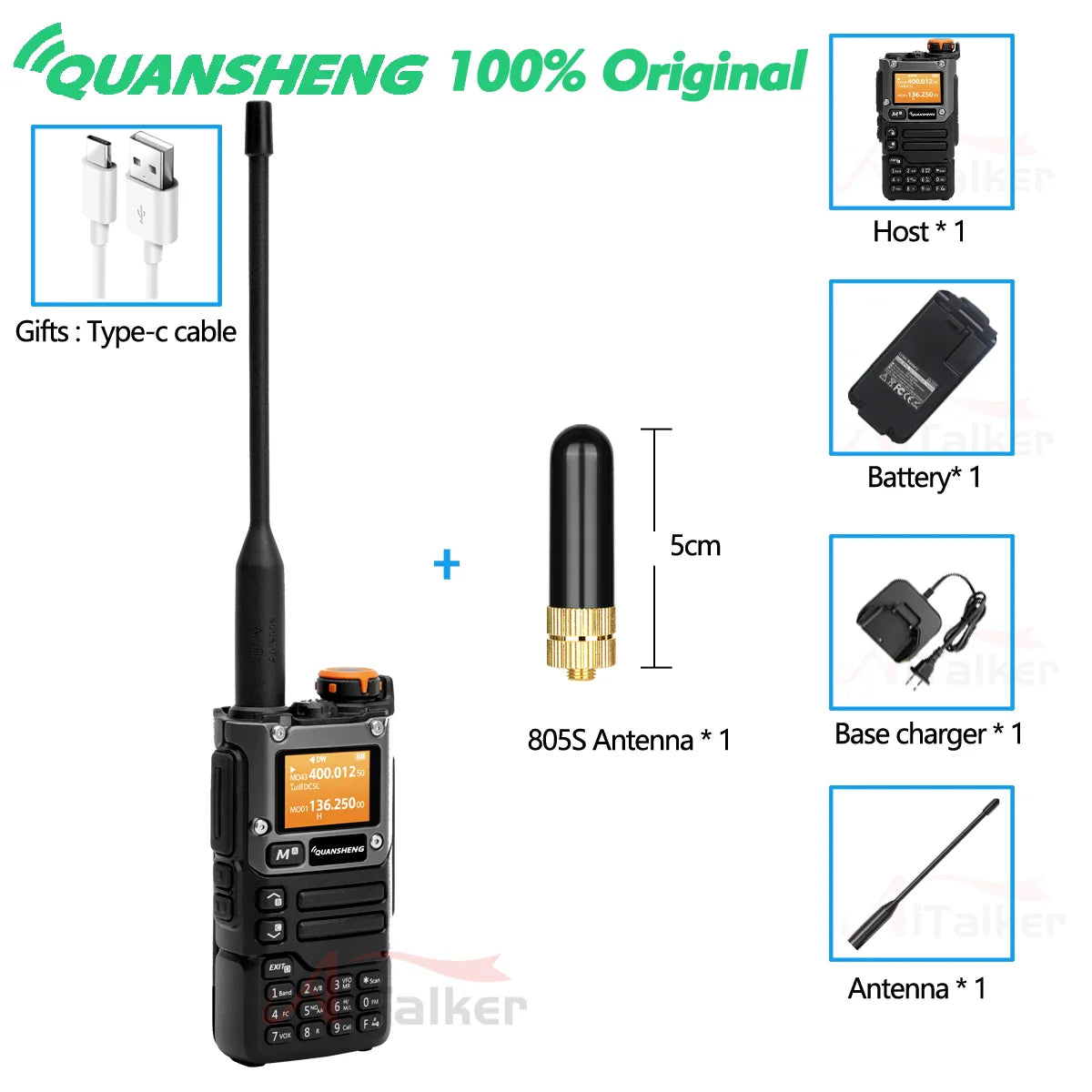 Quansheng Receiver UV K5 (8) Walkie Talkie Portable Am Fm Two Way Radio Commutator Station Amateur Ham Wireless Set Long Range