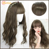 MEIFAN Synthetic Long Straight Lolita Wig with Bangs Wig Girl Cute Mixed Black Red Blonde Cosplay Party Halloween Harajuku Wig